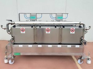 Transfer and Dosing Machine for sauce in cubes with solids • Inox Cmp srl